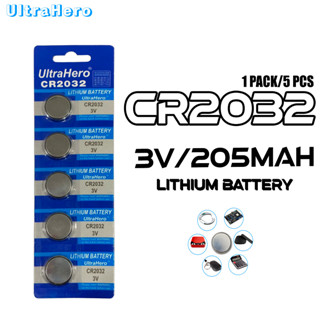 ถ่านใส่เมนบอร์ด ULTAHERO CR2032 3V ถ่านกระดุม ถ่านไบออส 1แผง/5ก้อน &gt;&gt;ส่งไว