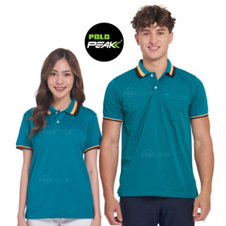 เสื้อโปโลสีเขียวหยก ปกเขียวหยกโอรสดำ polopeak