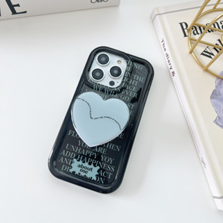 ส่งจากไทย พร้อมส่ง #เคสไอโฟน แถม Griptok #iphone 11-14promax 🤍เคสลายตัวหนังสือ about me+holder หัวใจฟ้า