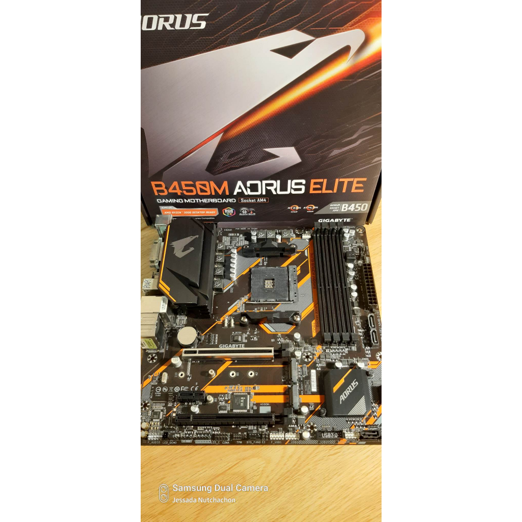 MAINBOARD (เมนบอร์ด) AM4 GIGABYTE B450M AORUS ELITE