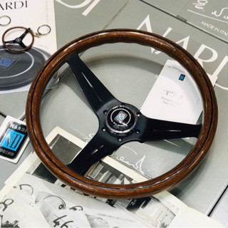 พวงมาลัย NARDI ITALY Black Spoke WOOD MAHOGGANY LIMITED ไม้มะฮอกกานี ก้านดำ รุ่นพิเศษ แท้ no