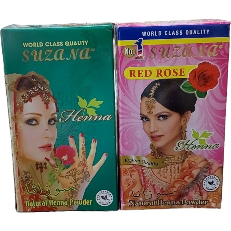 SUZANA Henna ผงเฮนน่าเพ้นท์เล็บและมือสีแดง (มี Halal) 70กรัม