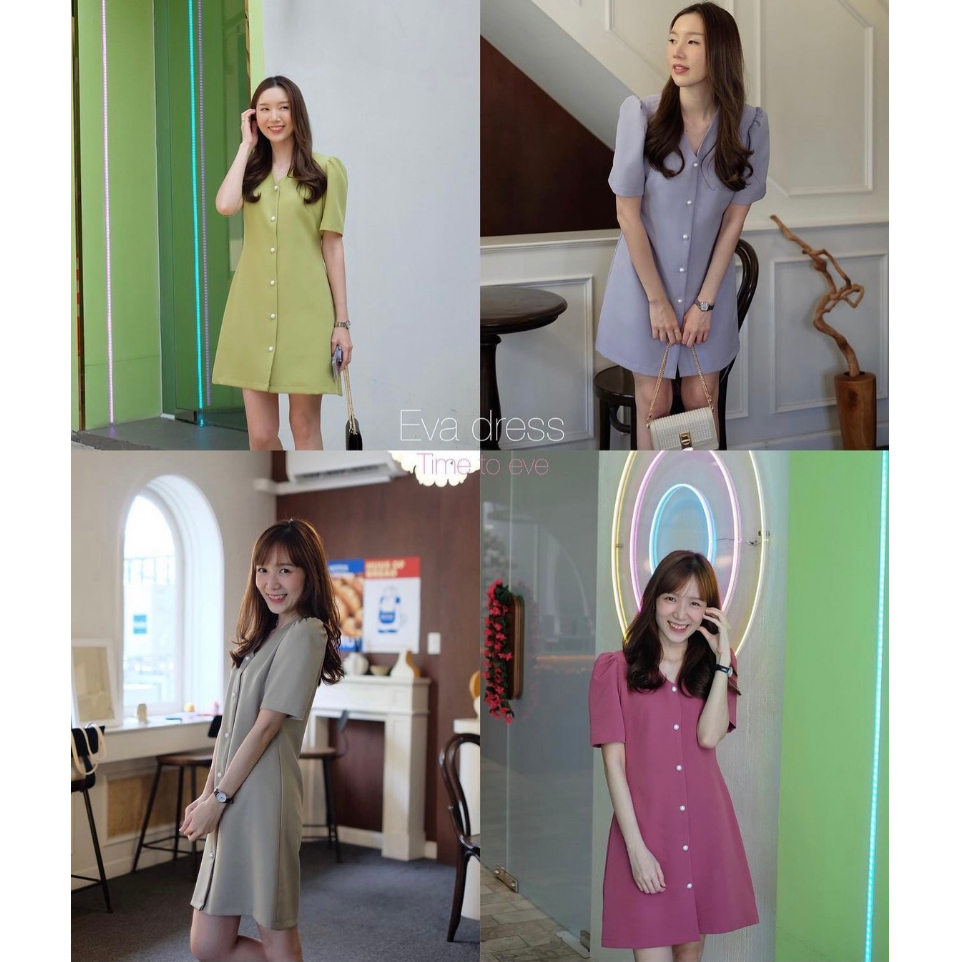Restock Timetoeve - Eva Dress เดรสกระดุมหน้า