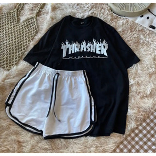 เสื้อยืด thasher+กางเกงขาสั้นสายฝอ