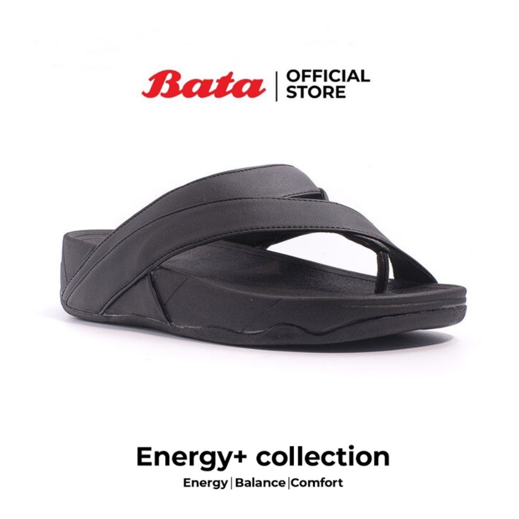 *Best Seller* Bata Energy+ รองเท้าแตะลำลองแฟชั่นผู้หญิง รองเท้าเพื่อสุขภาพ สีดำ รหัส 4716843 นุ่มสบาย