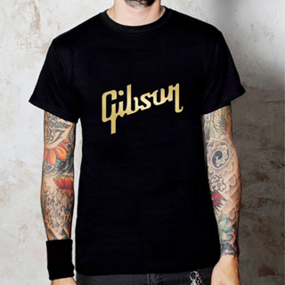 Gibson Gold Metallic Print Tshirt Guitar Rock Band T-shirt Fender Ibanez Zildjian Music Tops Tees