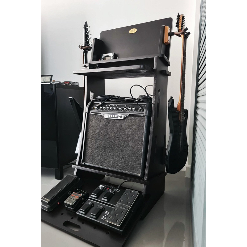Guitar Practice Station ชุดวางอุปกรณ์กีต้าร์ แอมป์ และแผงเอฟเฟค