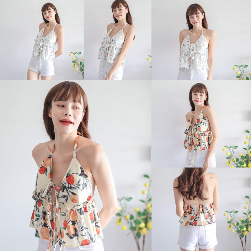 Diiz’s NOM NOM TOP เสื้อผูกคอ ผูกอก ชายระบาย ฮาวาย โชว์หลังแซ่บๆ