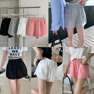 NEW•HANA SHORTS (380฿ฟรีส่ง) กางเกงขาสั้น เอวยืด มีเชือกรูด ทรงสวย ผ้าดีมากก เนื้อนิ่มไม่บาง แมทช์ง่าย ป้ายwg.we thouse