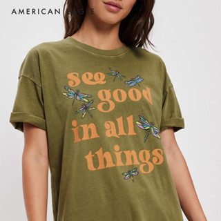 American Eagle Oversized Graphic Tee เสื้อยืด ผู้หญิง กราฟฟิค โอเวอร์ไซส์ (NWTS 037-8760-309)