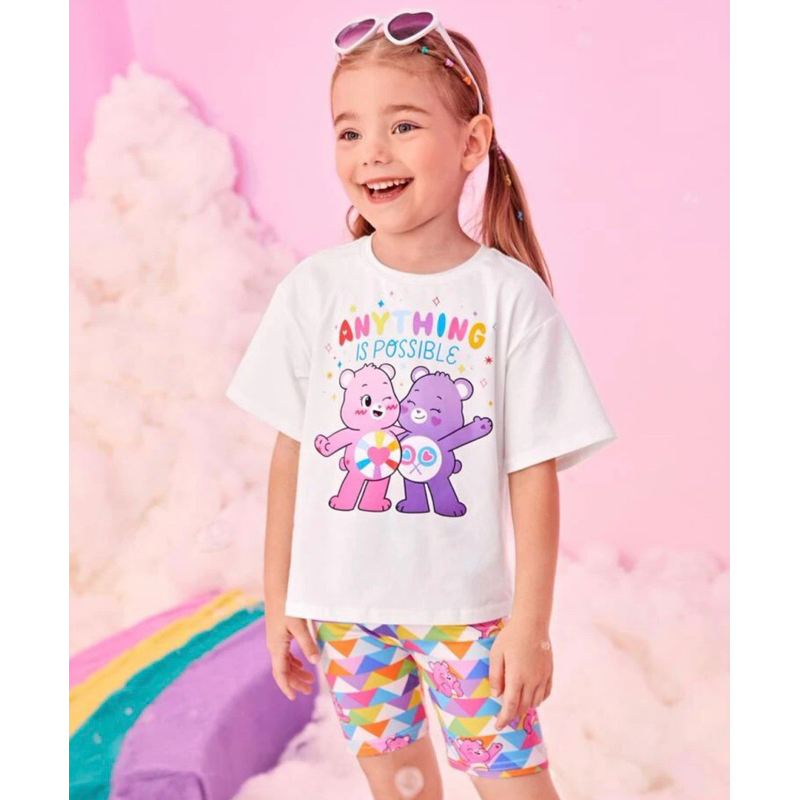 ลิขสิทธิ์แท้ 100% 🧸 Set2ชิ้น 💖 Care Bears แคร์แบร์ 🌷 ชุดเด็กผู้หญิงลายแคร์แบร์ เสื้อผ้าเด็ก ชุดเซ็ตเ