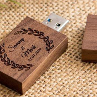 แฟลชไดร์ฟไม้วอลนัท (Walnut USB)เลเซอร์โลโก้ ความเร็ว USB 3.0