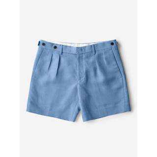 [JBB*] ARCTIC BLUE TENCEL LINEN TWO TUCK SHORTS เจบีบี กางเกงขาสั้น ผ้าเทนเซลและลินิน เส้นใยธรรมชาติ กางเกงขาสั้นสองจีบ