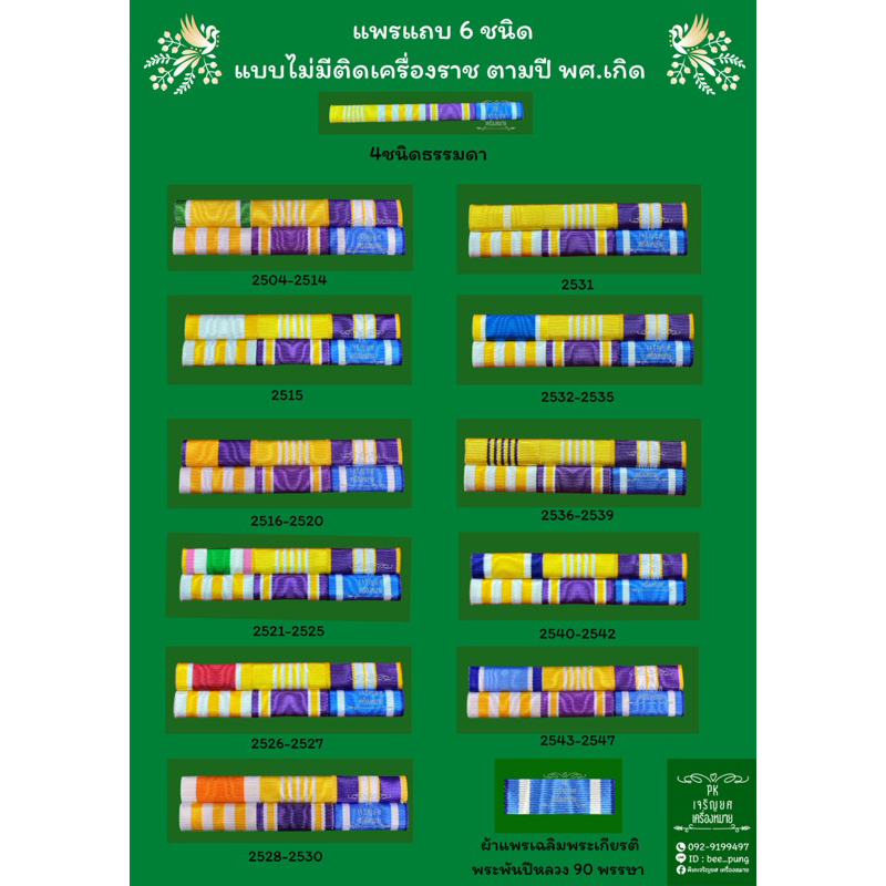 แพรแถบใหม่ตามปีพศ.เกิด พร้อมส่ง