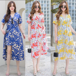 Hana ชุดเซ็ต 2 ชิ้น เสื้อคอวีแขนสั้น ตัวยาว ผ่าหน้าสูง อก 42 กางเก งขาสั้น เอว 40 ชุดเซท สาวมินิ สาวอวบ