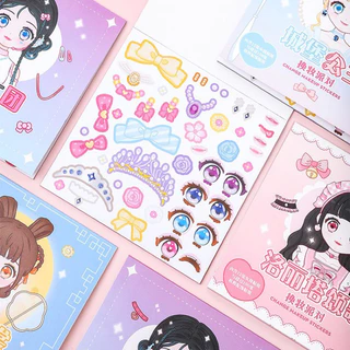 สมุดภาพสติ๊กเกอร์แต่งหน้าเจ้าหญิง 1 เล่ม มีเจ้าหญิง 12 หน้า+สติ๊กเกอร์ 2-4 หน้า ภาพสีทุกหน้า เสริมสร้างจินตนาการ