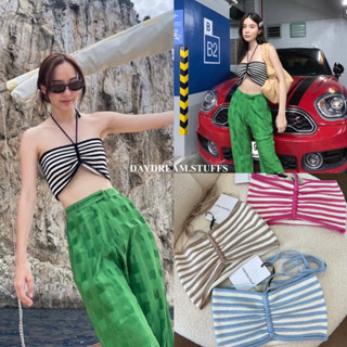 💫พร้อมส่ง💫RM Stripe Tube top • เสื้อ เกาะอก ไหมพรม ทรงคล้องคอ สายทอนูน เนื้อผ้านิ่ม ไม่บางไม่หนาไป ยืดหยุ่น ใส่สบาย