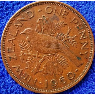 เหรียญ​นิวซีแลนด์​ New​ Zealand, 1​ Penny, (ยุค​ Elizabeth II), #2620T, ใช้แล้ว