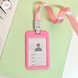 (M605)ที่ใส่บัตรPPแบบเปิดช่อง สายสุ่มสี สายคล้องคอ กรอบใส่บัตร ป้ายชื่อ ซองใส่บัตร ที่ใส่บัตรพนักงาน
