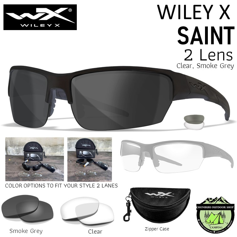Wiley-X SAINT {2 Lens}Clear/Smoke Grey#Matte Black Frame{CHSAI07}