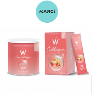 คอลลาเจนวิงค์ไวท์ W COLLAGEN 1 กล่อง [7 ซอง]/ W​ Pure Collagen ดับเบิ้ลยู​ เพียว​ คอลลาเจน 1 กระปุก [50g.]