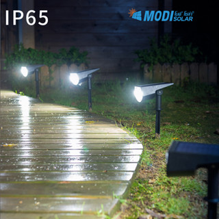 MODI โคมไฟปักดิน/ติดผนังโซล่าเซลล์ 5W โคมไฟสนามหญ้า แสงขาว/เหลือง ส่องต้นไม้และสวนทางเดิน พลังงานแสงอาทิตย์  0ค่าไฟ