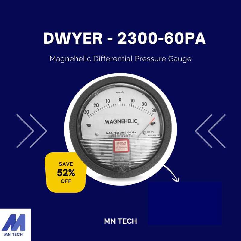 Dwyer - 2300-60PA เพรสเชอร์เกจ วัดแรงดันห้องแยกโรค (Magnehelic Differential Pressure Gauge)