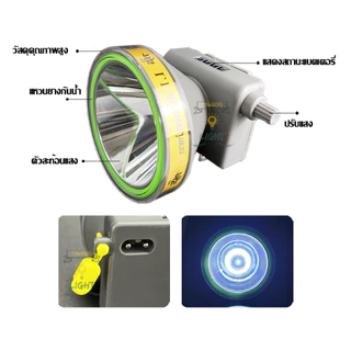 ไฟฉายคาดหัว2000-2500W รุ่นดำน้ำได้ หน้า 6cm ส่องสว่างระยะไกล1000เมตร แบตอึดไฟคาดหัวแรงสูง
