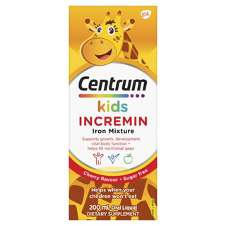 Centrum Kids Incremin Iron Mixture Cherry Flavour Oral Liquid 200ml เด็ก เหล็ก ของเหลวผสมช่องปาก รสเชอรี่