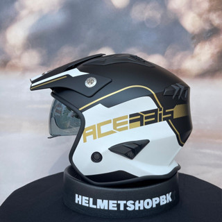 หมวกกันน็อค ACERBIS JET ARIA 22-06 HELMET WHITE/BLACK/GOLD