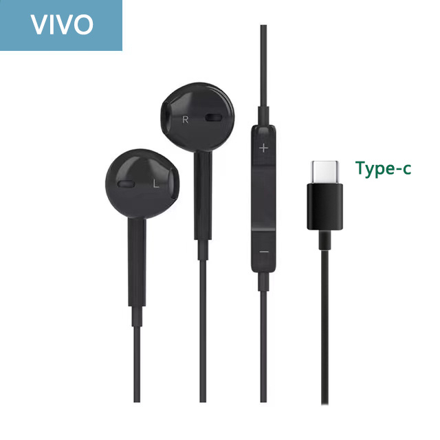 VIVO IQOO Series M1 หูฟังแบบมีสาย, สเตอริโอ, โทรออก, ฟังเพลง, ปลั๊ก Type-c (รับประกัน 1 ปี)