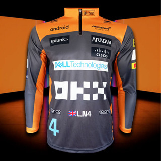 เสื้อแขนยาว F1 McLaren Team เสื้อฟอร์มูล่า วัน ทีม แม็คลาเรน #FM0083 รุ่น Lando norris#4 พิมพ์ทั้งตัว ไซส์ S-5XL