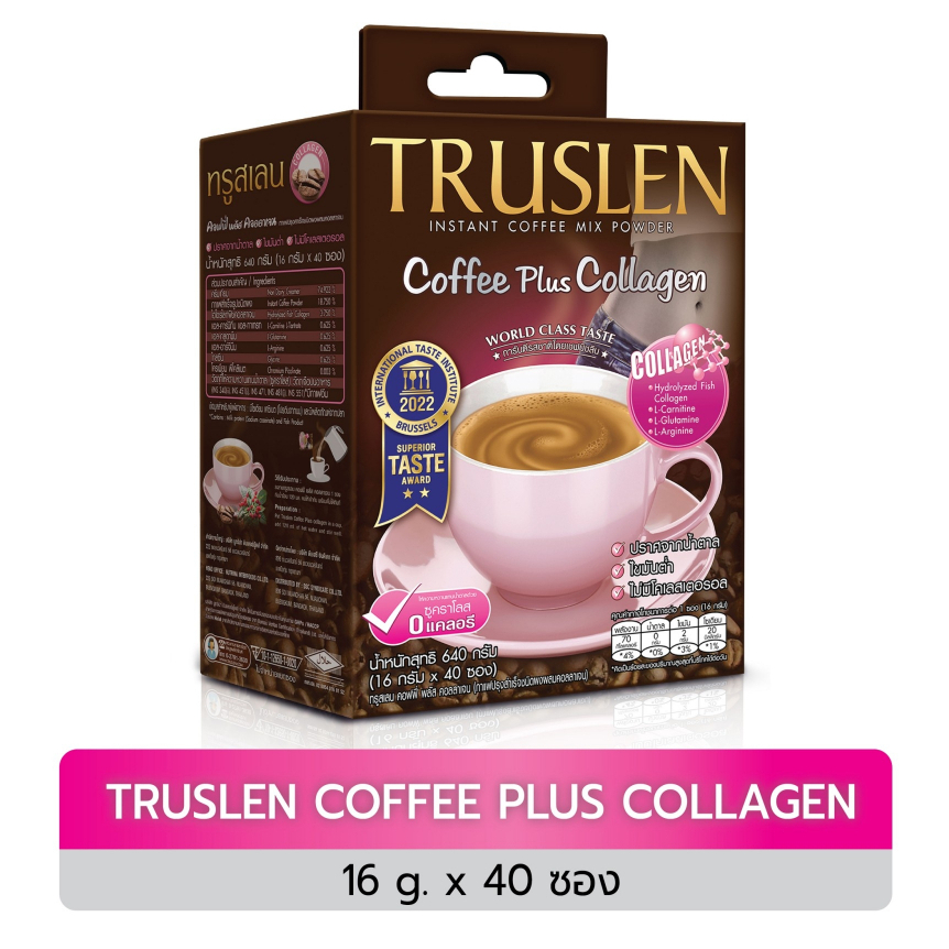 Truslen collagen coffee Box 40 sachets ทรูสเลน คอฟฟี่ คอลลาเจน 40 ซอง