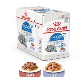 Royal Canin Indoor 7+ [85g.X12ซอง] อาหารเปียกแมวสูงวัย เลี้ยงในบ้าน และทำหมัน