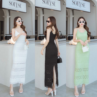 J214  Maxi dress สายเดี่ยวลูกไม้