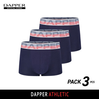 DAPPER กางเกงชั้นในชาย ขาสั้น Dapper Athletic ทรง Trunks สีกรมท่า 007E [SET 3 ชิ้น]