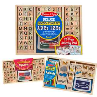 [หมึกล้างออก] ชุดแสตมป์สัตว์ &amp; ABC พร้อมหมึก non-toxic Melissa &amp; Doug Animal Stamp Set  รุ่น 3798/3557/30118 รีวิวดีใน Amazon USA อย่างดี เสริมสมาธิ เล่นหลายปี ของเล่น