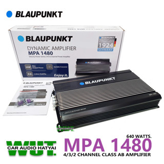 BLAUPUNKT เครื่องเสียงรถยนต์ เพาเวอร์แอมป์ ขับเสียงกลางแหลม Class AB 640 Watts. Blaupunkt MPA 1480