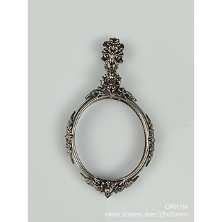 ORH1MWhitebrass Orahan1M Oval amulet casing 29x35mm กรอบพระไวท์บราส รูปไข่ ขนาดภายในประมาณ 29x35mm