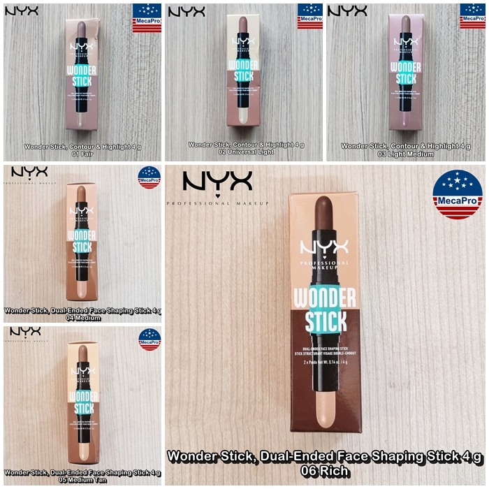 NYX® Wonder Stick, Contour & Highlight 4 g นิกซ์ ไฮไลท์และคอนทัวร์ เนื้อครีม แบบแท่ง