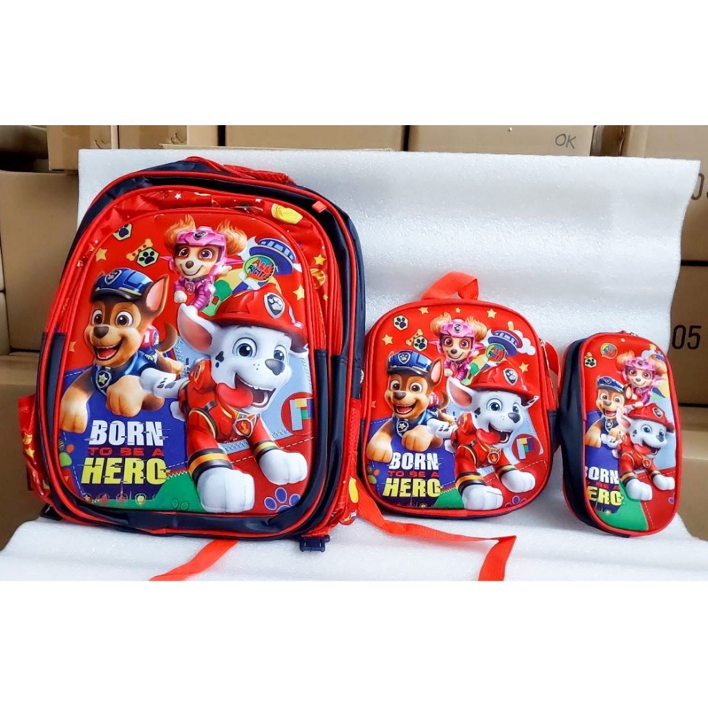 พร้อมส่ง! กระเป๋าเป้ paw patrol พร้อมล้อลาก 6ล้อ ล้อไต่บันได กระเป๋านักเรียน paw patrol ล้อลากสามารถ