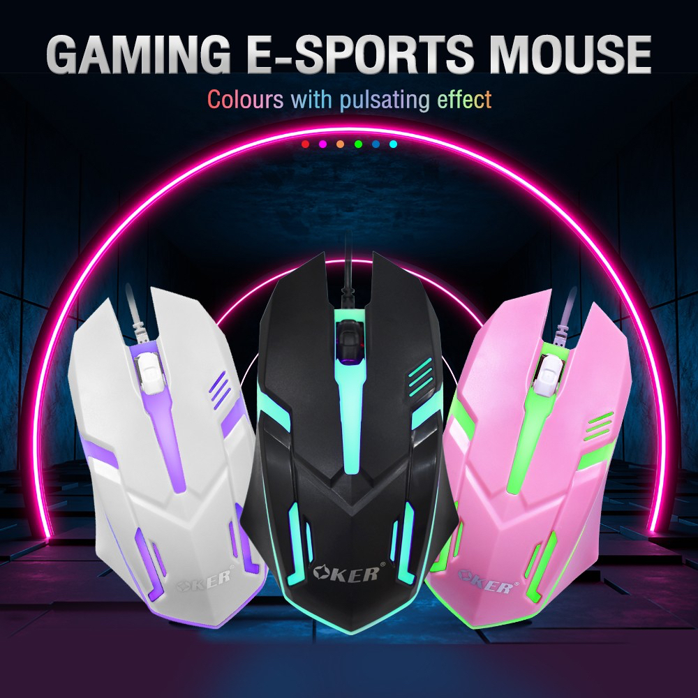 ✅แท้100% OKER OP-167 WIRED LED MOUSE เมาส์ ไฟ LED เรืองแสง เมาส์เกมมิ้ง Gaming #CC 167