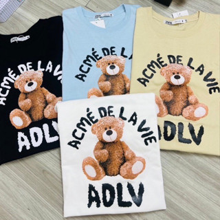 พร้อมส่ง เสื้อยืดงานป้ายหมี น่ารักมาก ฟรีไซส์ มี4สี อก44-46”