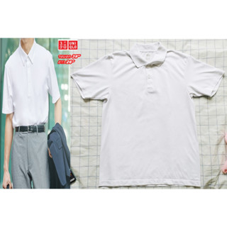 Uniqlo Dry-Ex Antibacterial เสื้อโปโลยูนิโคล่ผุ้ชาย แห้งไว ป้องกันและควบคุมกลิ่น-สีขาว ไซส์ 39" (สภาพเหมือนใหม่ ถอยช็อป)