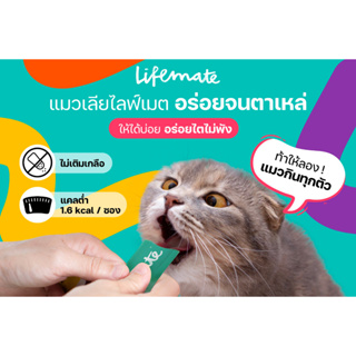 Lifemate Mousse ไลฟ์เมท ขนมแมวเลีย ไม่เติมเกลือ ดีต่อสุขภาพน้องแมว ขนาด 12g x 4 ซอง