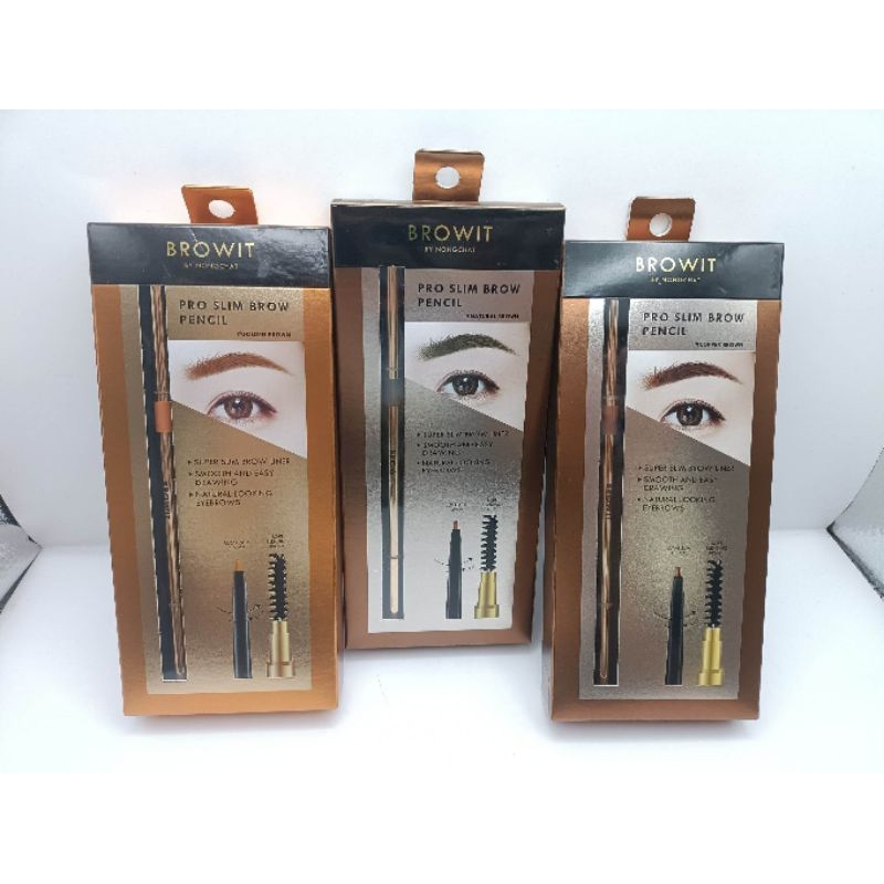Browit by nongchat pro slim brown pencil บราวอิท โปรสลิมบราวเพนซิล ดินสอเขียนคิ้วน้องฉัตร