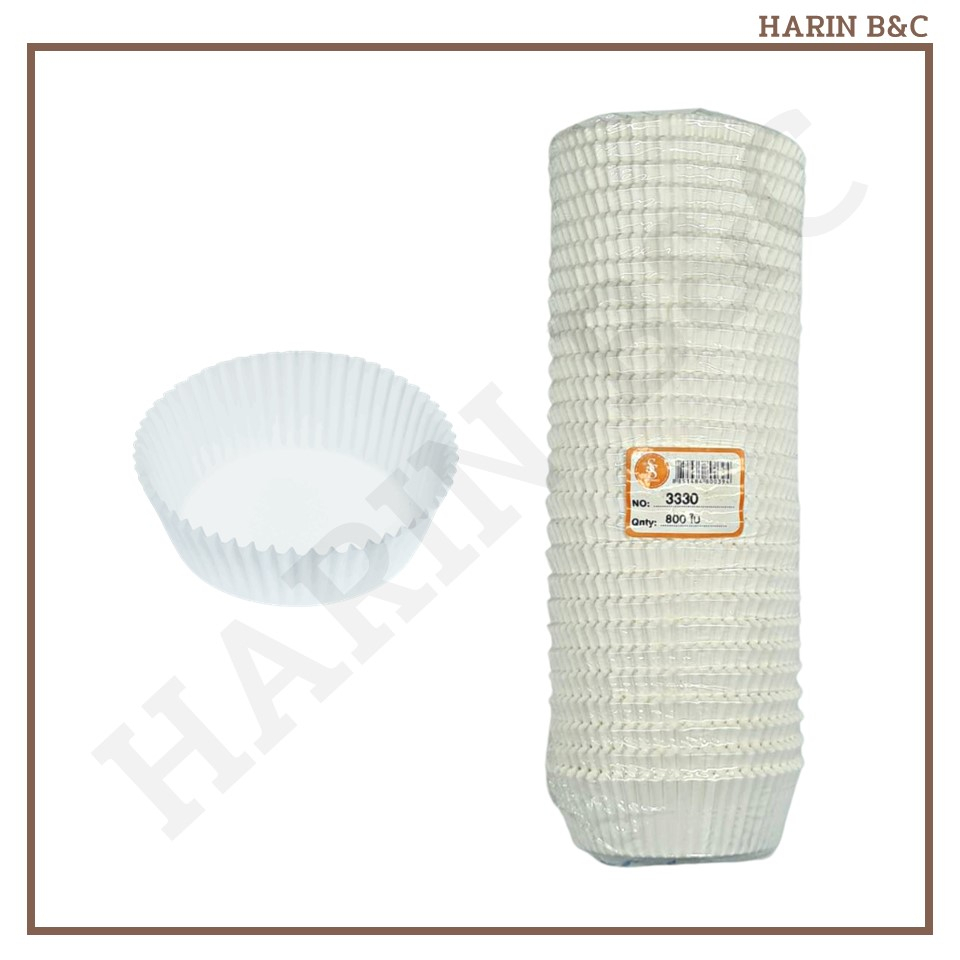 S&S กระทงกระดาษ (กระทงจีบ) 3330 สีขาว 800ใบ / Paper Muffin Cup No.3330 White 800pcs