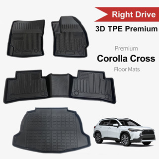 TOYOTA พรมปูพื้นรถยนต์ COROLLA CROSS 3D พรมปูพื้น TPE รุ่น Premium  กันลื่นทนต่อการสึกหรอ ไร้กลิ่นไม่มีผลเสียต่อสุขภ