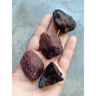 การ์เนต | Garnet หินดิบ หินสีแดง "โกเมน" GM1 - GM4 หินธรรมชาติ หินสะสม