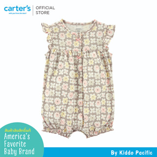 CARTERS SUR TAUPE FLORAL PRINT คาร์เตอร์ชุดหมีขาสั้นเด็กผู้หญิง ลายดอกไม้ L10